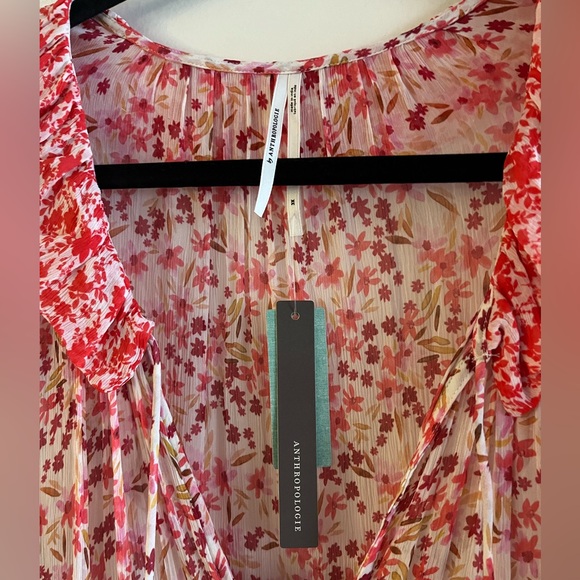 Anthropologie The Marais Printed Chiffon Maxi Dress in Red - Picture 4 of 9